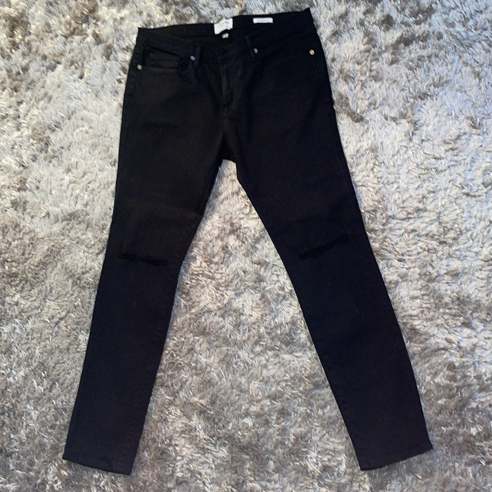 Frame  l’Homme skinny Lennox Extra Long - Black Shadow size 34 rips on knees